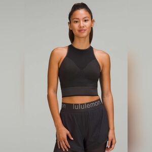 Lululemon Seamless Mesh Supportive Training Tank Top, Graphite Grey, Size 10